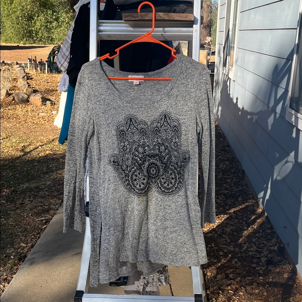 Misia Heather Gray Knit Top